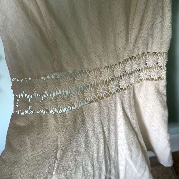 FREE PEOPLE Daisy Waist Dress Size 2 Ivory Sleeveless Fit & Flare dress - Picture 8 of 9